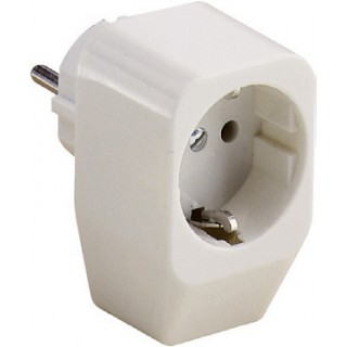 ABL Адаптер термопласт с мультизаземлением 16A, 2P+E, 250V, (белый)